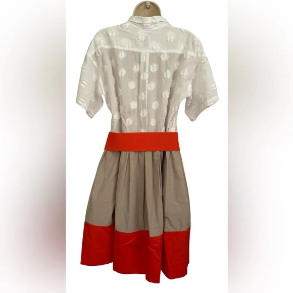 Sara Roka Elegant White and Orange Dress - Picture 9 of 9